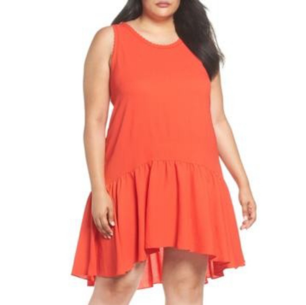 Chelsea28 Sleeveless Scallped Edge Dress In 2X